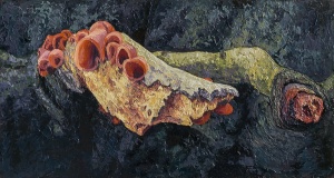 The Betrayal (Encaustic on beech wood, 65cm x 35cm)